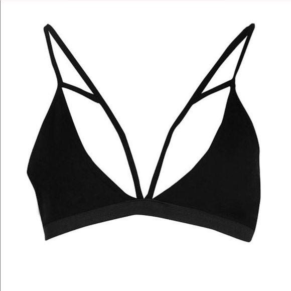 NWT BOOHOO Black Cage Harness Bra Bralette XXS 32A - Picture 3 of 4